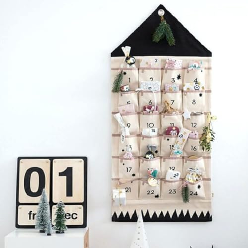 Stoff-Adventskalender, befüllbarer Adventskalender, Weihnachts-Adventskalender m