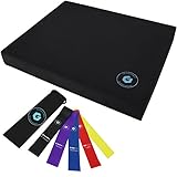 Gillsun Fitness Balance Pad with a Set of Resistance Loop Bands - Perfect for Injury Rehab, Physical Therapy, Core Training, Standing Desk, and Stability Exercises (Large 16