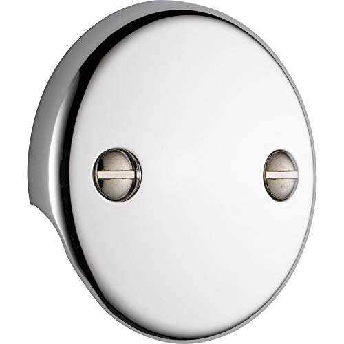 Delta Faucet U2693-PK Overflow Plate 2 Hole Tub Drain, Chrome,1 Pack by DELTA - Used condition - CA$7.72