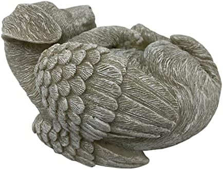 Garden & Home Decor  Dog Memorial Statue - Hand Painted 16cm Sleeping Angel Puppy Figurine - Pet Remembrance Ornament with Intricate Detail - Frost and Fade Resistant Dogs Loss Lawn Sculpture Gift