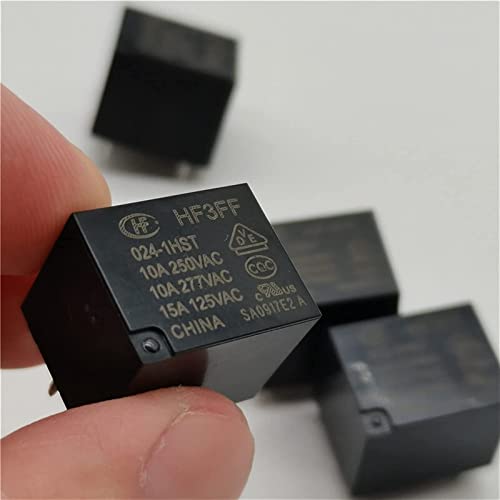 FINPAN Relay 5pcs Industrial Electronic Circuit Board DIY hf-3ff-5 005 009 12 012 24 024 VDC - 1zst 1hst Relay for Household appliances (Size : HF3FF-024-1ZST-5pin)