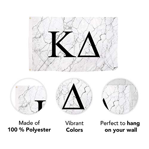 Kappa Delta Sorority Letter Flag Banner 3 Feet X 5 Feet Sign Decor Kd - Light Marble #TOP2