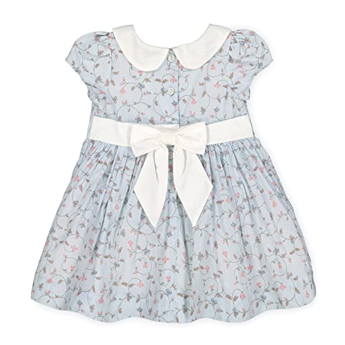 Hope & Henry Layette Baby Girl Woven Short Sleeve Dress With Peter Pan Collar #TOP3