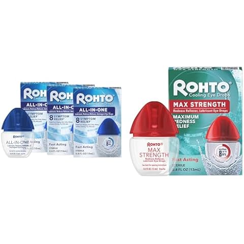 Rohto Ice Cooling Eye Drops 3 Pack Maximum Strength Redness Relief Eye Drops Cover