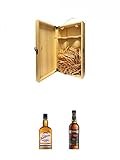 1a Whisky Holzbox für 2 Flaschen mit Hakenverschluss + Pennypacker Straight Bourbon Whiskey 0,7 Liter + Rittenhouse Rye 100 Proof 0,7 Liter