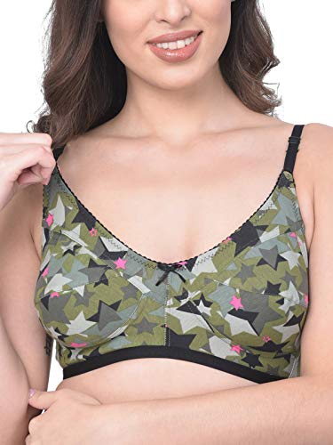 Image of Clovia Women's Pack of 6 Cotton Non-Wired Non Padded Double Layered Bra- (Colors and Prints May Vary)