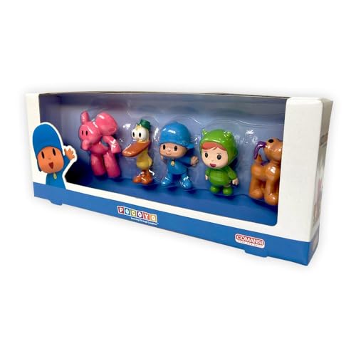 Comansi - Set coleção Pocoyo 5 figuras: Pocoyo, Elly, Pato, Loula Nina