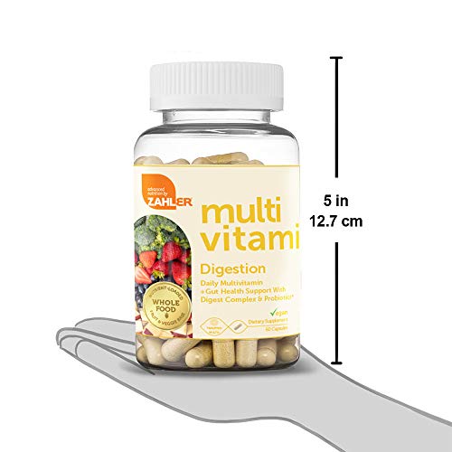 Zahler Multivitamin Digestion, Daily Multivitamin +Gut Health Support With Probiotics, Multivitamin For Women And Men, Certified Kosher, 60 Capsules #TOP5