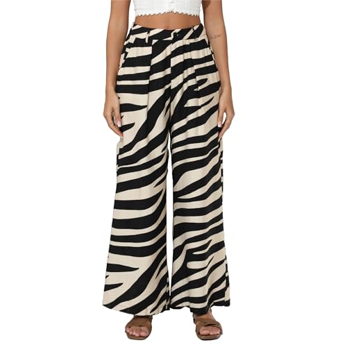 Women's High Waisted Wide Leg Work Pants Casual Button Down Business Trousers4