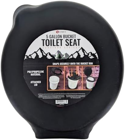 SE Portable Black Plastic Toilet Seat Lids, Fits a 5 Gallon Bucket, Great for Camping, Outdoor Activities, or for Emergencies