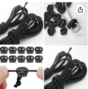 Yuvarlak Lastik Ip 2,5 Mm Lastik 5 Metre+20 Adet Kordon Ip Stoperi