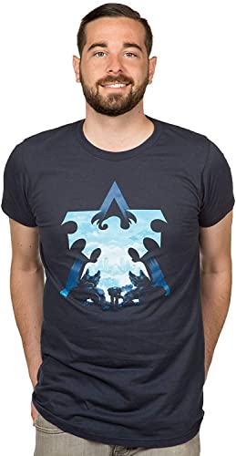 Starcraft II Men's Terran Silhouette Logo Premium Cotton T-Shirt Manches Courtes(Medium)
