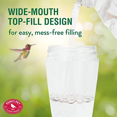Perky-Pet 9202-2 Top-Fill Favored Pinch-Waist Glass Hummingbird Feeder – 20 oz, , Red