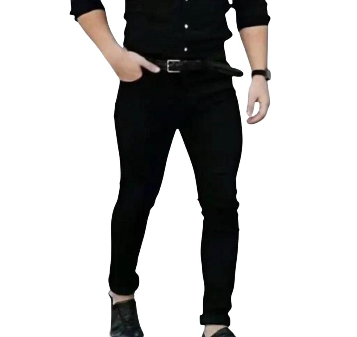 Men's Straight Fit Jeans, Mid Rise, Stretch Denim, Casual Style-picture-49