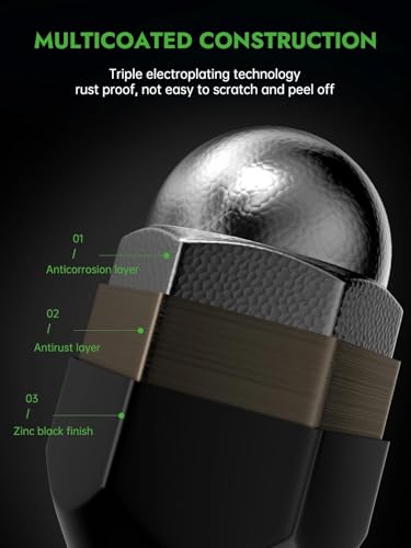 Image of AUTOPTIM M12x1.25 OEM Lug Nuts - 20 Pcs Black for Subaru Factory Wheel