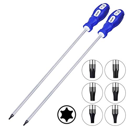 Iebuobo Extra Long Torx Screwdrivers Set, Length 12-Inch T10-T30, Plus Long Star Screwdrivers, Setwith Magnetizer/Demagnetizer Tool 6-Piece #TOP3