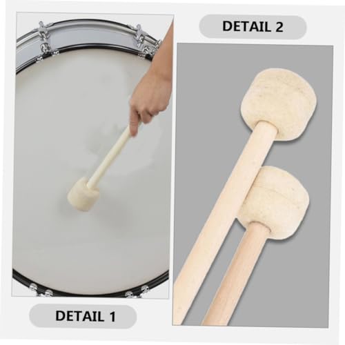 Baquetas de madera y fieltro UPKOCH, 2 piezas, para bombo y percusión, ideal para principiantes y profesionales miniatura 3