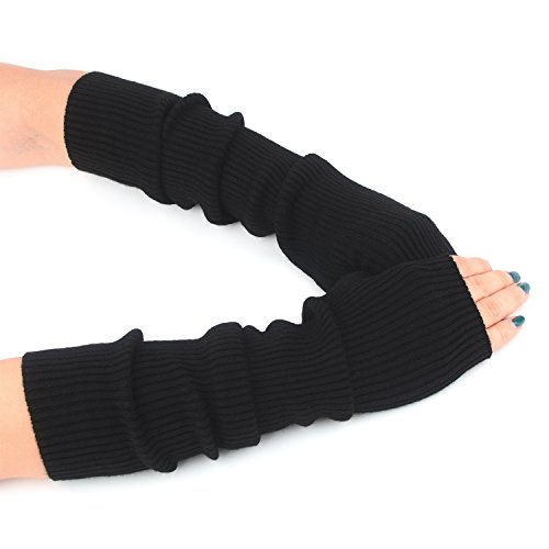 F Flammi B2021 Cashmere Blended Arm Warmer Winter Fingerless Gloves Knit Mitten Gloves Wrist Warmer thumb #5