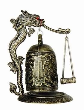 Zen Art Brass Feng Shui Desktop Dragon Windbell, Size: H5.5 x W4 x L4 inches