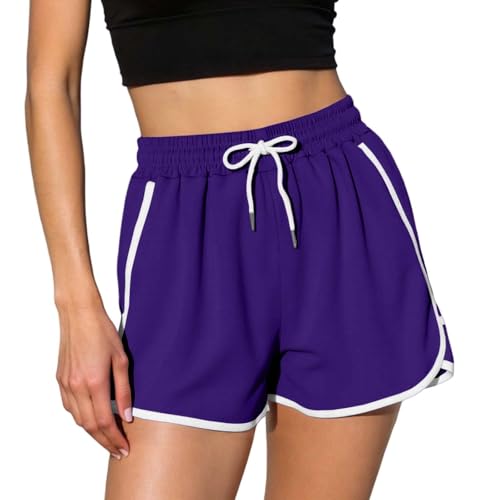 Mono de verano para adolescentes y niñas, pantalones cortos de yoga de cintura alta para mujer, entrepierna de 7,6 cm, para entrenamiento, correr, atlético, casual, cómodo, elástico, transpirable