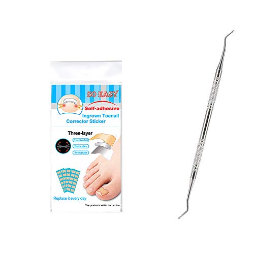 Ketsicart Ingrown Nail Correction Kit Ingrown Toenail Stickers & Lifter Straightening Treatment Recover Corrector Toe Nail Fingernail Care Tool