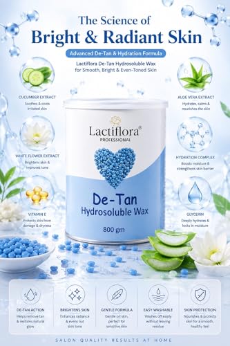 Image of Lactiflora Professional De-Tan Hydrosoluble Wax, 800 gm, Hair Removal Wax Beads