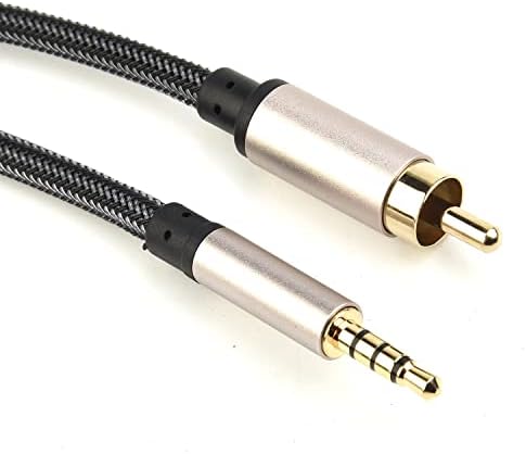 NA Digital Coaxial Audio Cable SPDIF RCA to 3.5mm Jack Male Stereo Audio Cable for Home Theater, HDTV, HiFi Systems, Black, 2M