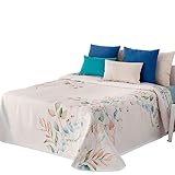 Lanovenanube Colcha Capa Fina Laina Cama 90 cm (190x265cm), Color Azul, cubrecama para Primavera-Verano, de Tacto Muy Suave, cómoda y Ligera. Los Cojines se Venden por Separado.