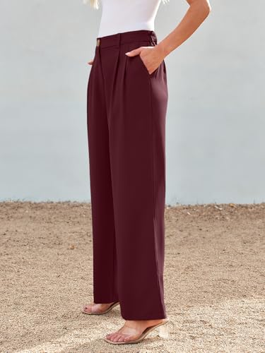 Image of LILLUSORY Womens Wide Leg Dress Work Flowy Pants Business Casual Outfits