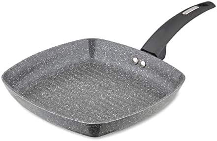 Tower T80336 Cerastone Induction Grill Pan, Non Stick Ceramic Coating, Easy to Clean, Dishwasher Safe, Graphite, 25 cm