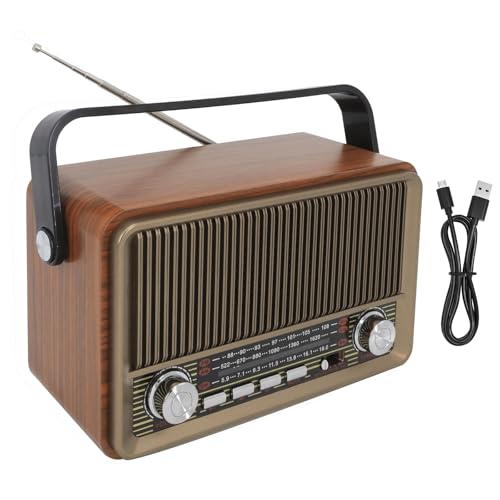 Poste Radio Vintage Retro, AM/FM/SW Poste Radio Portable Rechargeable avec Batterie 1800mAh, Radio...