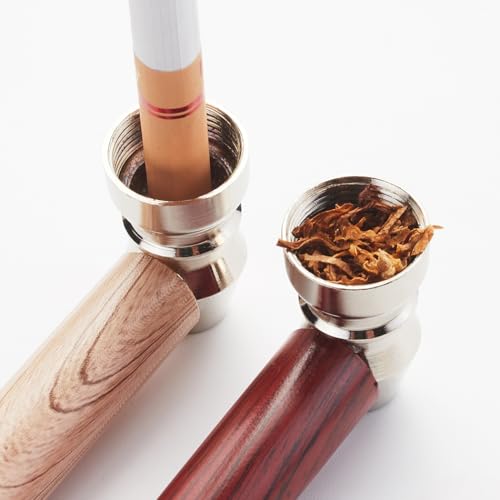 2pc Short Realistic Wood Grain Tobacco Pipe With Cleaner Tamper Tool Black Bag, 3 inch Smoking Pipe Accessories Kit - Image 4