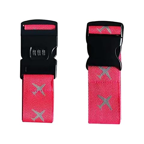 JIAHAICHI 2-piece glow-in-the-dark luggage strap. Adjustable luggage straps with combination lock, length 200CM, 4 colours available Cover
