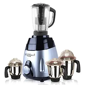 SilentPowerSunmeet VGDBLKSLV21 750-Watt Mixer Juicer Grinder with 4 Jars (1 Juicer Jar, 1 Wet Jar, 1 Dry Jar and 1 Chutney Jar) - Black SilverMade in India (ISI Certified)