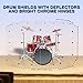 Drum Shield DS6D Comes with 6 Panels 2 Foot X 5 Foot with Deflectors Total Height 6' Chrome Hinges