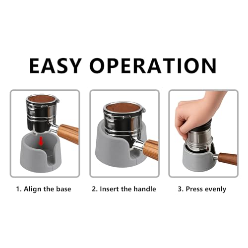 Image of Luxe Cafe Accessories - Coffee Tamper Base for Ninja Espresso ES601, Handheld Portafilter Stand for Stable Tamping & Even Extraction, Anti-Slip PETG Base for Barista-Style Espresso at Home (GREY)
