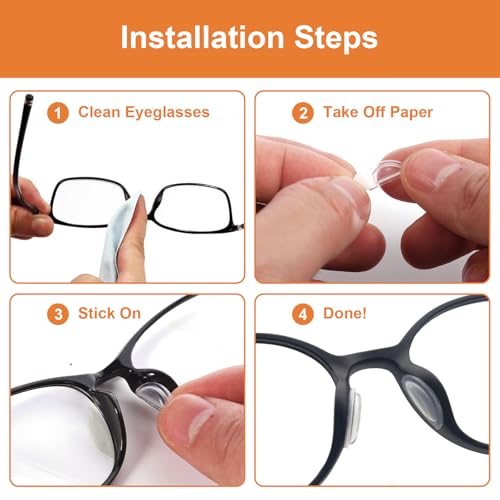 Image of Mr.ZzjOOj Eyeglass Nose Pads, Soft Silicone Nose Pads for Glasses | 2.5mm Thick Comfort Air Chamber Anti Slip Glasses Nose Pad, with Sticky Backing (12 Pairs, Clear)