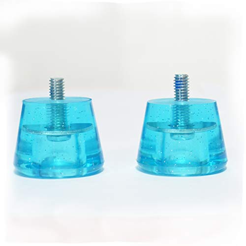 VNAKER PU Rubber Roller Skate Toe Stoppers 1 Pair with Screws (Blue