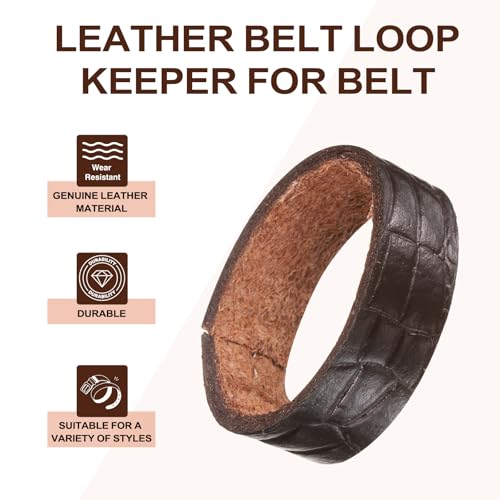 uxcell Leather Belt Loop Keeper, Belt Straps Ring Replacement Strap Holder Wide Belt Retainer3