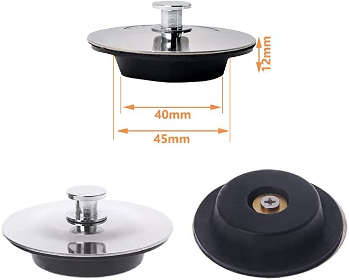 Tappo Scarico Universale Per Lavabo E Vasca - Ø 40-50mm, In Acciaio Inox E Silicone, Antifuga - Foto 6