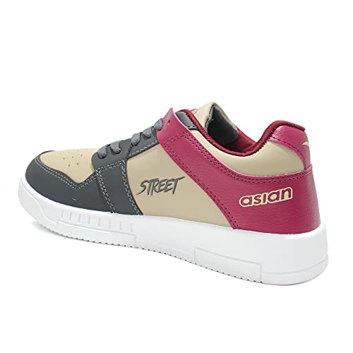 ASIAN TARZAN-04 Men's Casual White Sneaker Shoes with Synthetic Upper | Lightweight Lace-Up Shoes for Men's & Boy's