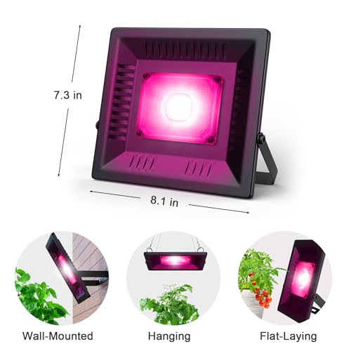 Image of Waterproof Plant Light, 150W Outdoor Grow Lights, Full Spectrum LED Grow Light, Height Adjustable, Silent, Heat Dissipation, for Indoor Outdoor Plant Seedling Growing Blooming Fruiting