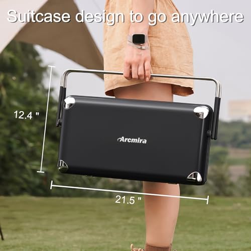 Arcmira SKJ-03A Portable Gas Grill, Compact Suitcase Design Portable Grill For Camping/Outdoor Cooking/Barbecue/Patio/Tailgate, Stainless Steel Small Propane Grill With Grill Pan, Drip Tray, Foldable Legs thumb #3