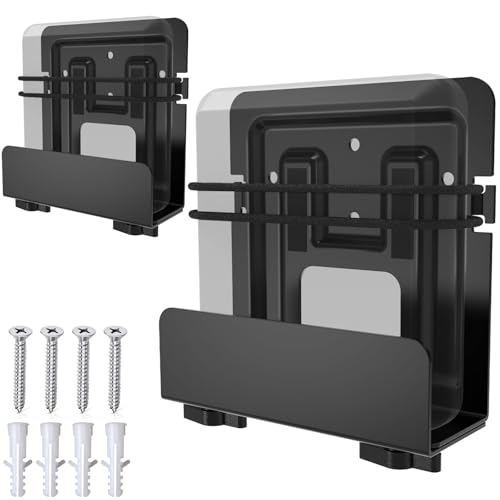 2 Pack Cable Box Mount Modem Mount Adjustable Wall Mount for Small and Wide Devices Modems DVD Players Media Players Cable Boxes