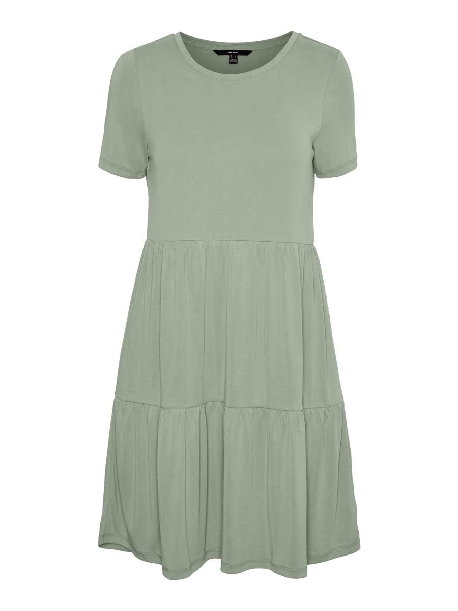 Vero Moda Damen VMFILLI Calia SS Kurzes Kleid GA NOOS, Wüstensalbe, M