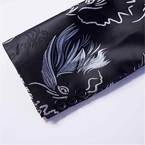 Velvet Men's Shawl Lapel Floral Sequin Burgundy Velvet Slim fit Suit Stage Suit Jacket4