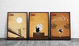 The Planet of the Apes Trilogy Minimalist Movie Poster Set 3 Illustrations Rise Dawn and War Movie Cult Collectibles Fan art Gift for Movie Lovers Unframed Wall Art (8,3 x 11,7 inch (A4))