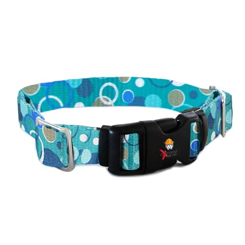 Extreme Dog Fence Replacement Containment and Training Collar Strap for Most Underground Electric Dog Fence Brands - Blue Bubbles (Medium: 13" - 18" x 3/4")