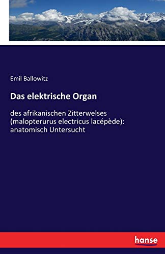Das elektrische Organ: des afrikanischen Zitterwelses (malopterurus electricus lacépède): anatomisch Untersucht