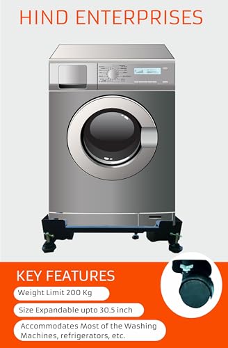 Image of Hind's Iron Washing Machine or Refrigerator Adjustable Folding Stand with Wheels